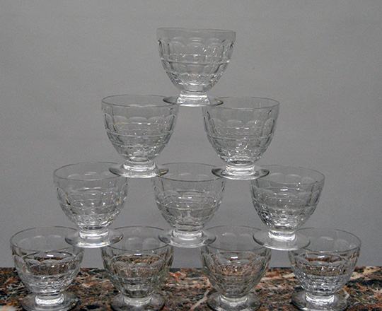Lot 222_2: Three sets of various size Baccarat crystal glasses with original boxes.