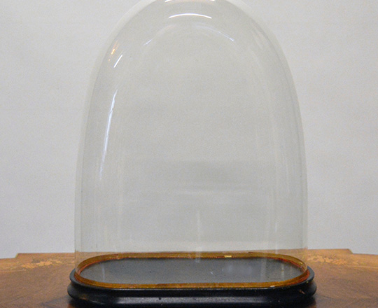 Lot 374: Large 19th cent glass dome. H52cm.cm.