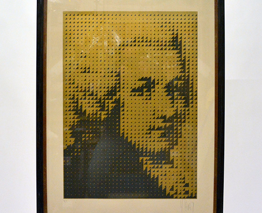 Lot 390: Serigraph of Bethoven by JP Vasarely.H64,5xW46cm. Tot.H84xW64cm.