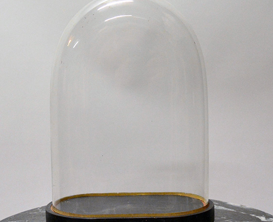 Lot 423: 19th cent glass dome. H39cm.